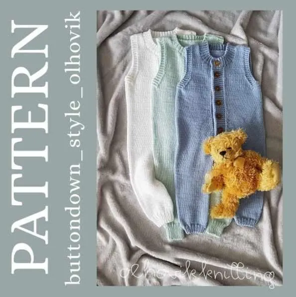 трикотажный комбинезон на пуговках  Button down style (olhovik.knitting)