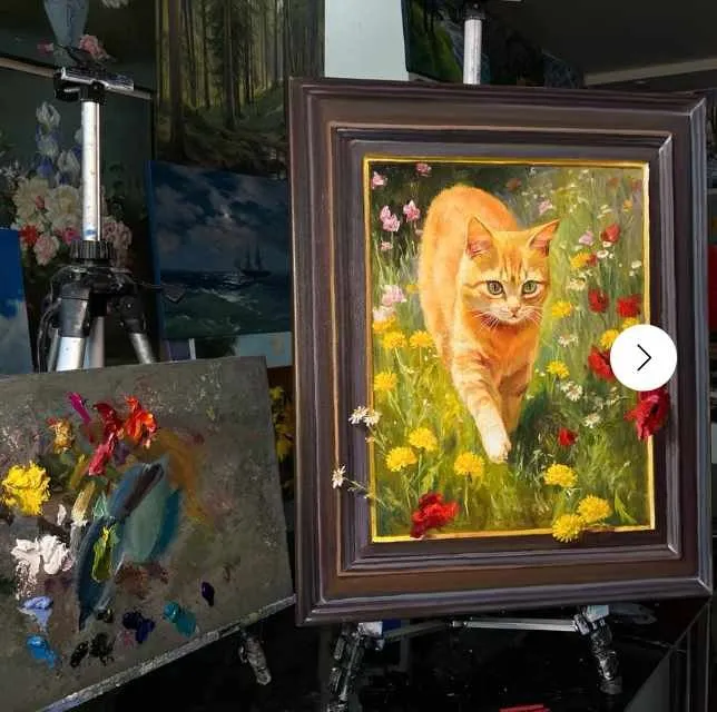 Кошечка в нарисованной раме (Игорь Сахаров)
