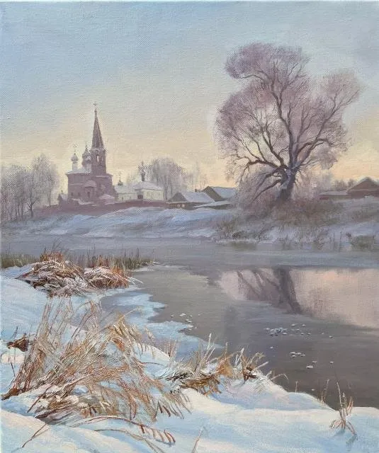 Храм у замерзшей реки (Игорь Сахаров)
