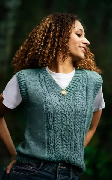 [Вяжи.ру] Жилет спицами сверху Rockhound Vest