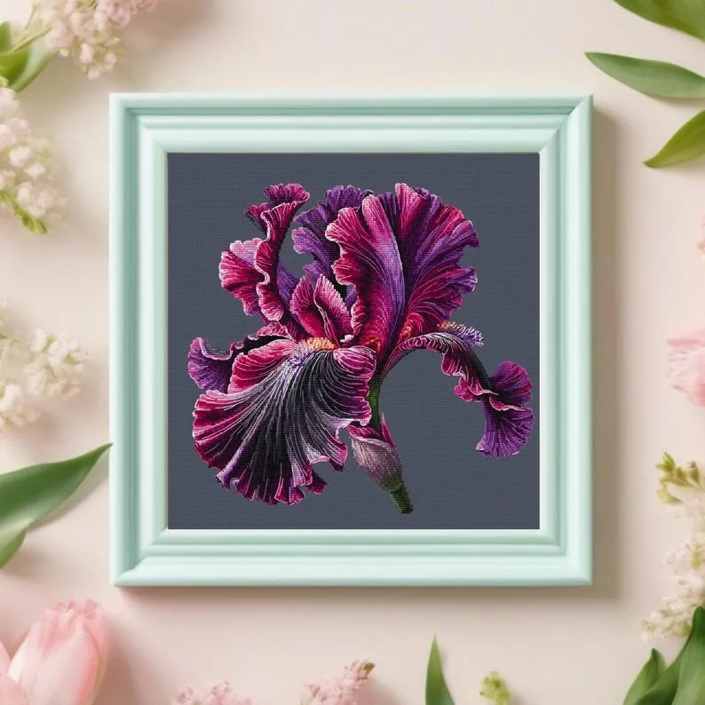 Схема для вышивки крестом «Цветок ириса» (yermakova.cross_stitch)