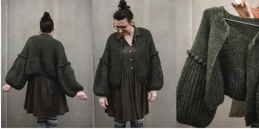[Вяжи.ру] Жакет с шишечками Grey sheep bobble (Neringa Ruke)