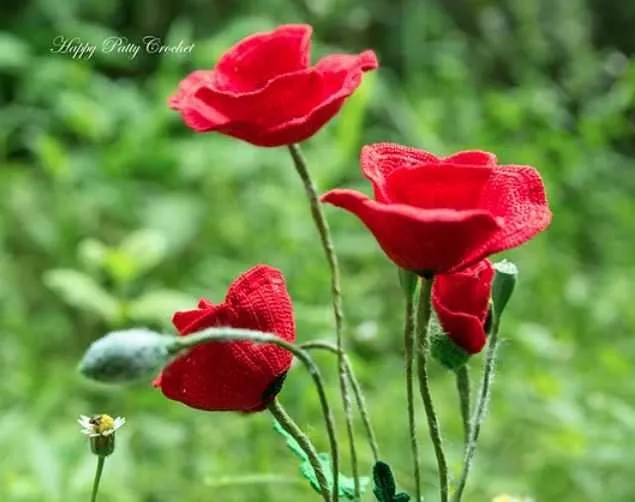 Poppy Flower/Цветок Мака (HappyPattyCrochet)