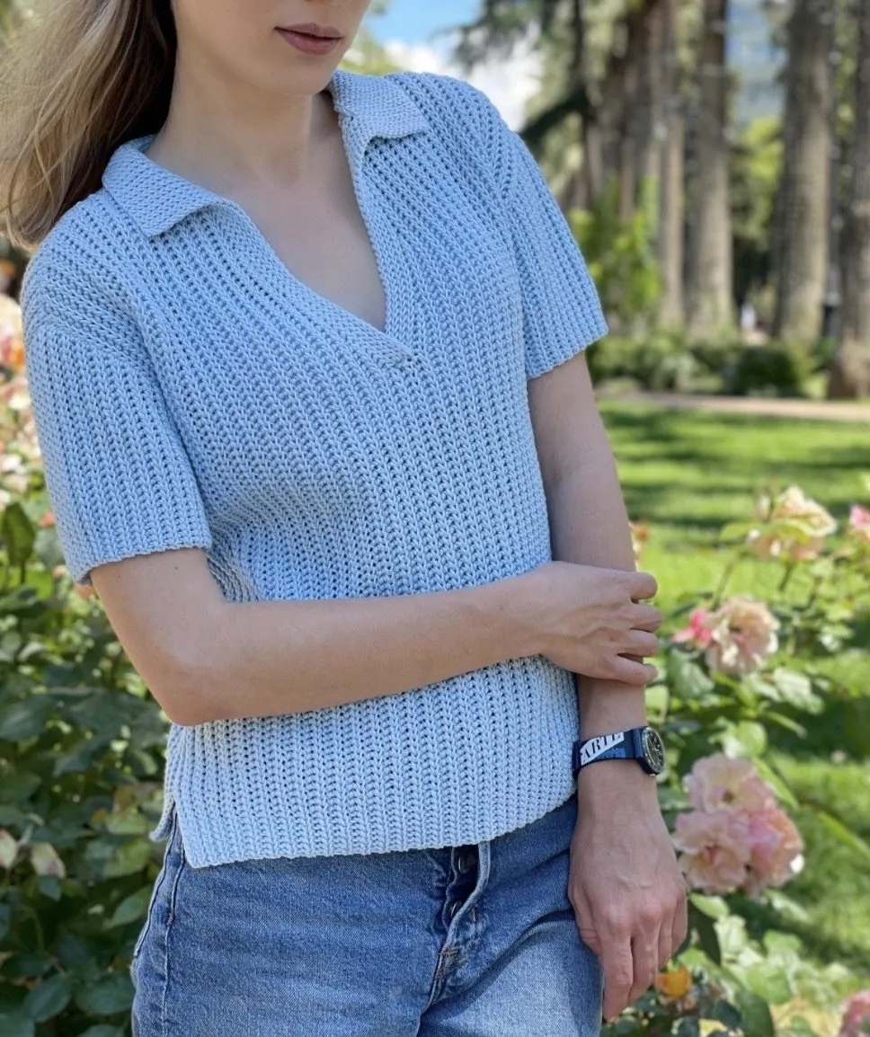 Футболка-поло (lily_knitting)