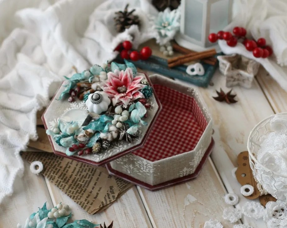 [ScrapMelange] Новогодняя шкатулка с декором (Светлана Должина)