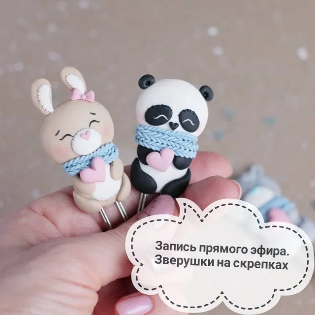 Запись прямого эфира по лепке Зверушки на скрепках (Саша Вихарева)