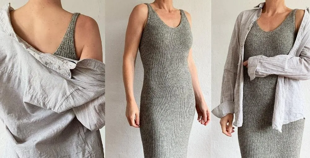[Вяжи.ру] Стильное вязаное платье Twig Dress Light (Lene Rix)