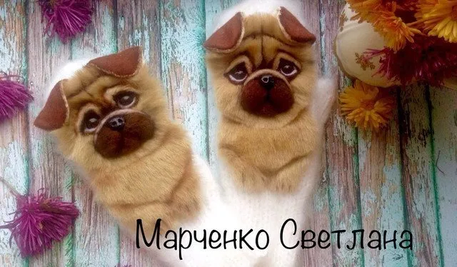 Мастер-класс Звероварежки Мопсы" (Светлана Марченко)