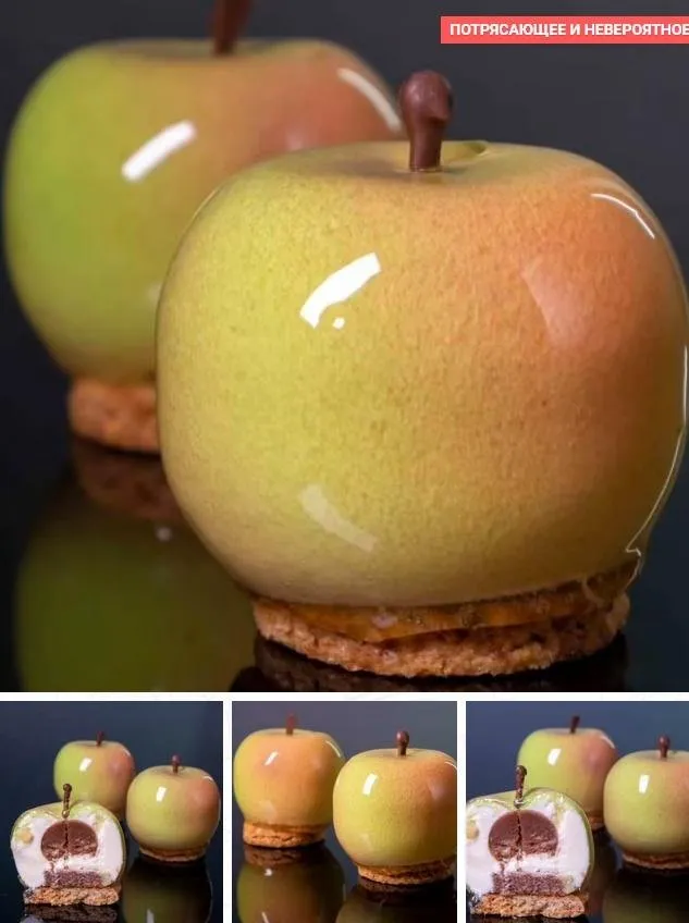 [Pastry-School.online] Муссовое пирожное «Наливное яблочко» (Елена Крохмаль)