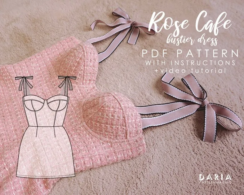 Платье бюстье Rose Cafe Bustier Dress. Размер 40 (Daria Patternmaking)