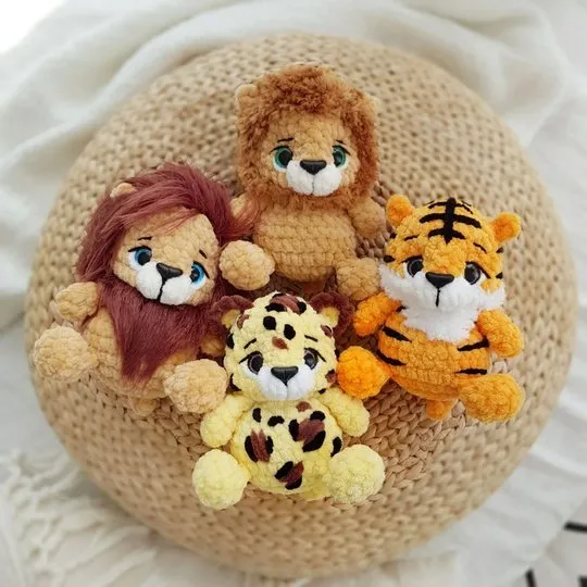 [Chirka_toys] Мини Лев, Тигр, Леопард (Екатерина Чиркова)