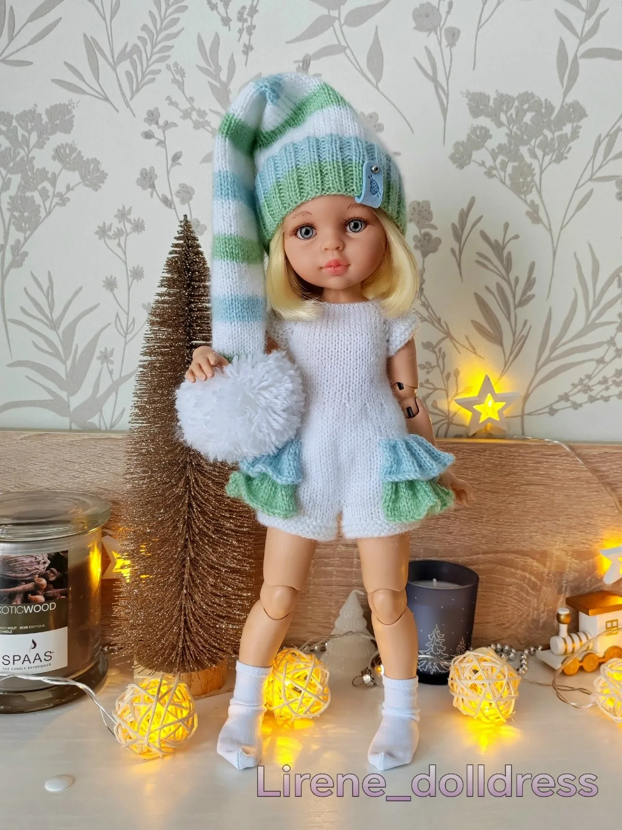[Lirene's dolls] Комплект Новогодний гном для кукол Паола Рейна 32-34 см (Lirene Dolldress)