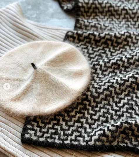 Комплект: Палантин Нypnosis» + Берет «Мerci (shapetko_knitwear)
