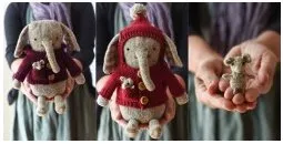 [Вяжи.ру] Вязаный слон с мышкой Elephant + Mouse