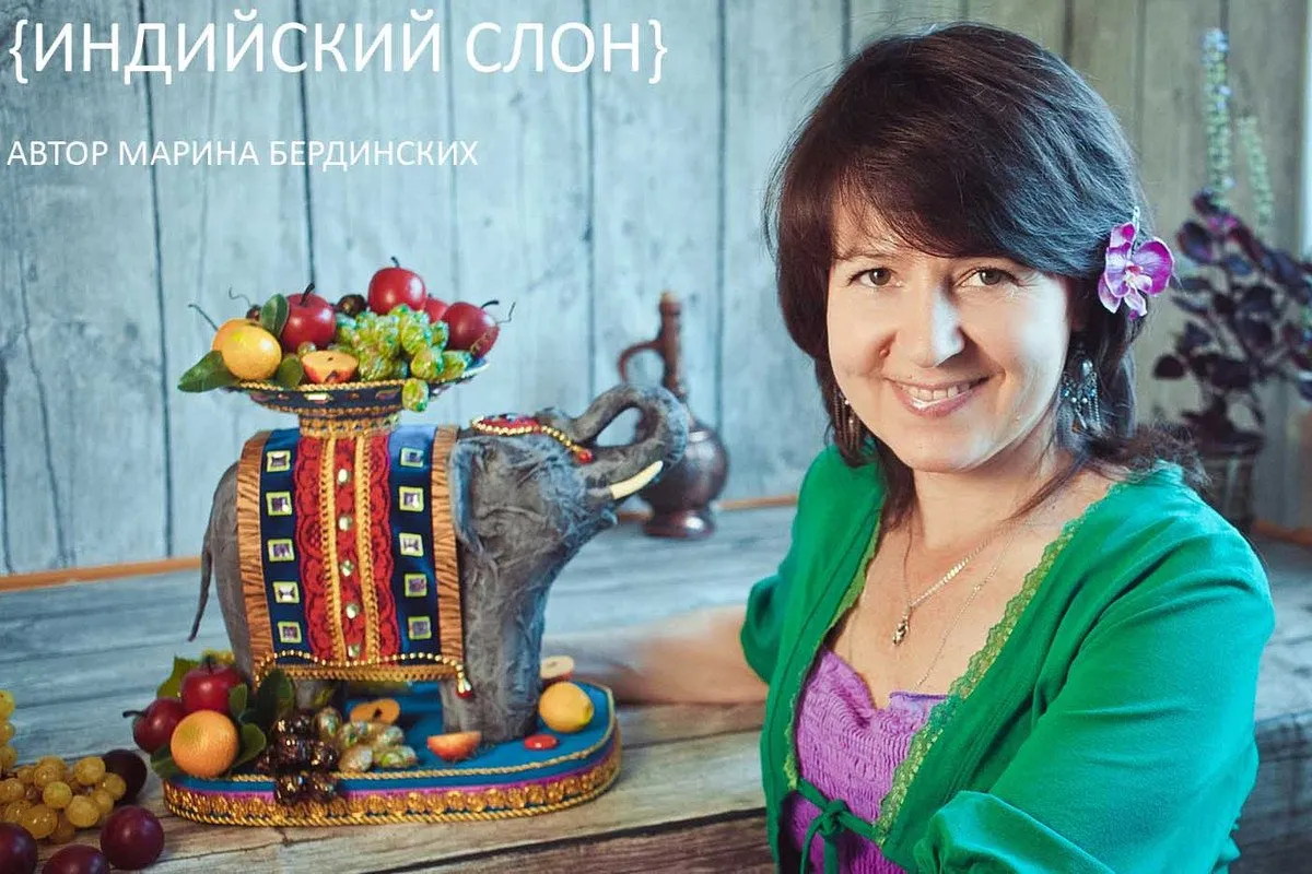 Индийский слон в технике папье-маше. Продвинутый курс (Марина Бердинских)