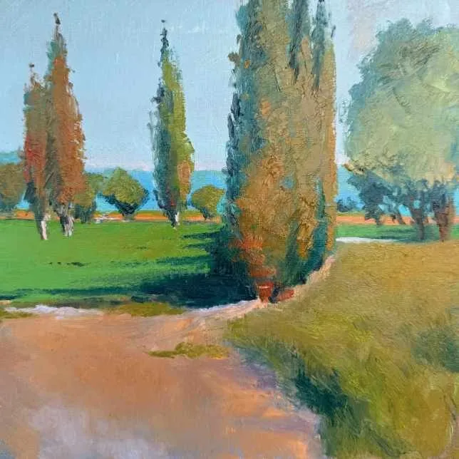 Пейзаж с кипарисами (Фания Сахарова)