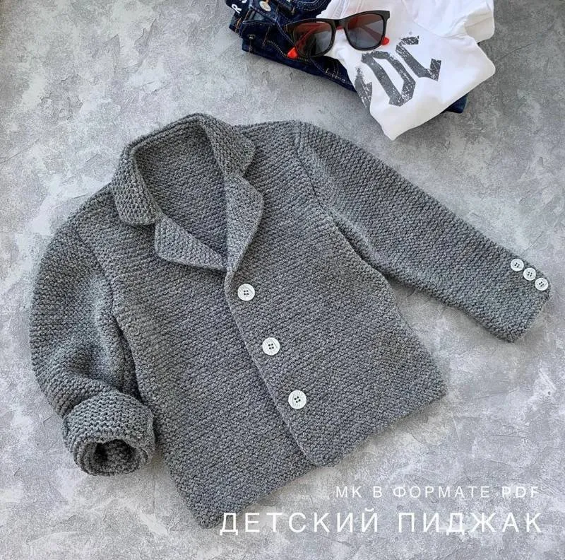 Детский пиджак спицами (olika_made_it)