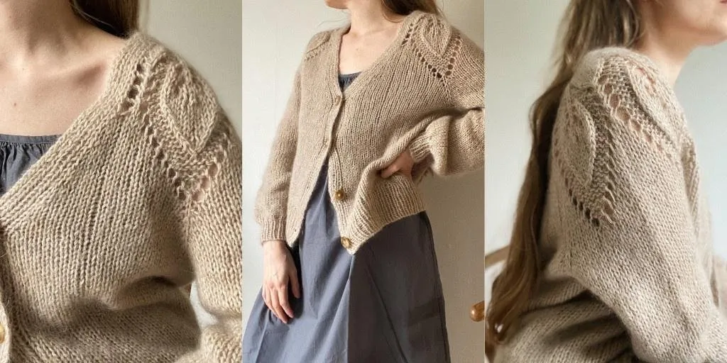 [Вяжи.ру] Кардиган с листьями Chunky Dahlia (Lene Holme Samsøe)
