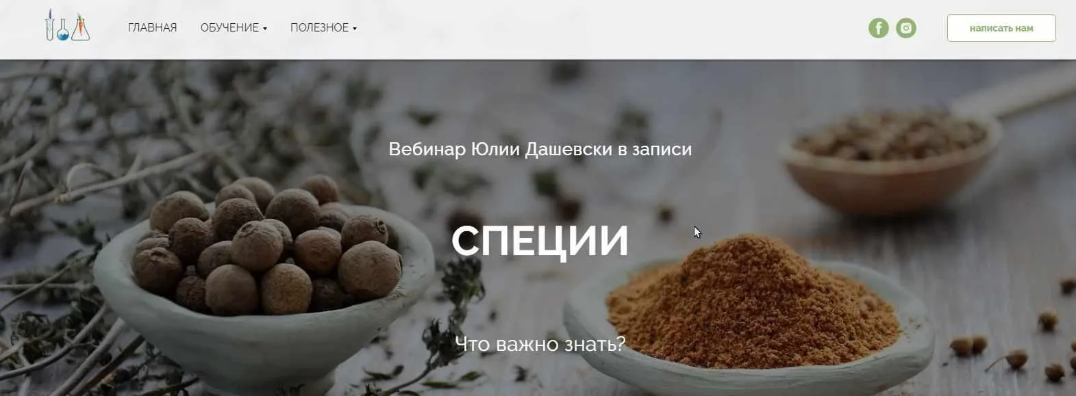 Вебинар «Специи» (Юлия Дашевски)