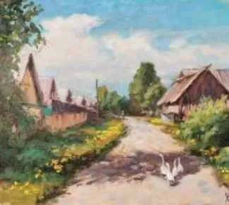 Пейзаж с гусями (Георгий Харченко)