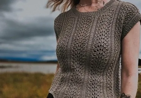 [вяжи.ру] Летний топ вязаный красивым ажурным узором Sellwood (Caitlin Hunter)