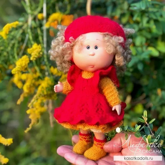 [KasatkaDollsFashions] Наряд Рябинка для кукол мини Булочка Little Mia 23см. PDF+ВИДЕО (Оксана Лифенко)