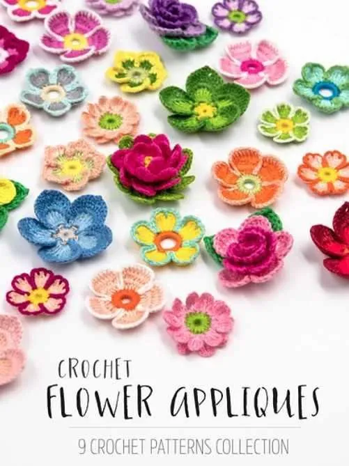 9 Flower Appliques/9 цветочных аппликаций (HappyPattyCrochet)