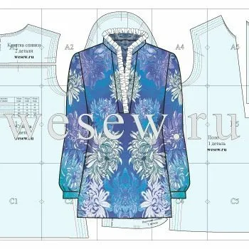 [wesew.ru] Готовая выкройка блузки с рюшем