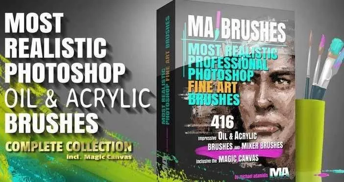 Реалистичный набор масляных и акриловых кистей Photoshop MA-BRUSHES (Michael Adamidis)