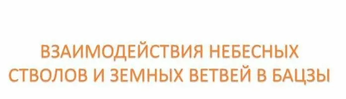 Взаимодействия небесных стволов и земных ветвей в Бацзы (Анна Подчернина)