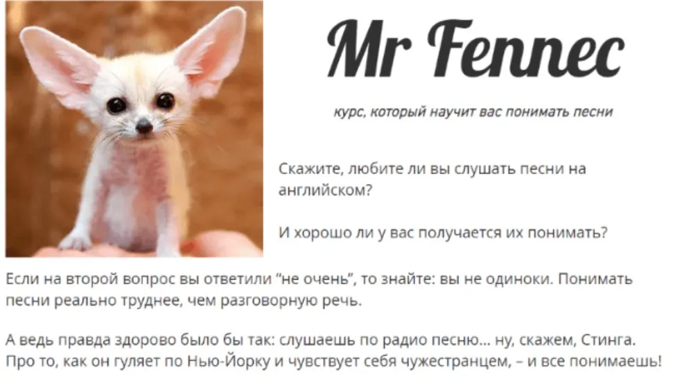 Mr Fennec 3. Развлекательный курс, который научат вас понимать песни (Антон Брежестовский)
