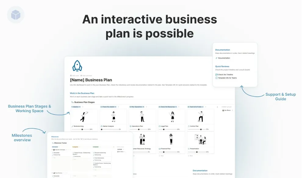 [Notion] Набор шаблонов Business Plan Workspace (Notionologia)