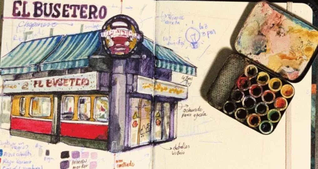 [Domestika] Иллюстрация журнала путешествий в смешанных техниках (Travel Log Illustration with Mixed Techniques) (Иван Круз)