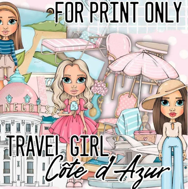 [Palmpink Illustrations] Набор иллюстраций Blythe Travel Azure (Дарья Львова)