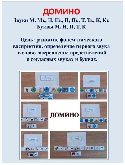 [Шкатулка логопеда] Игра Домино. Согласные звуки и буквы 1 периода обучения грамоте (Юлия Новоселова)