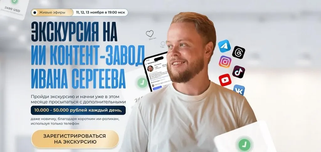 Экскурсия на ИИ контент-завод Ивана Сергеева. Тариф Vip (Иван Сергеев)