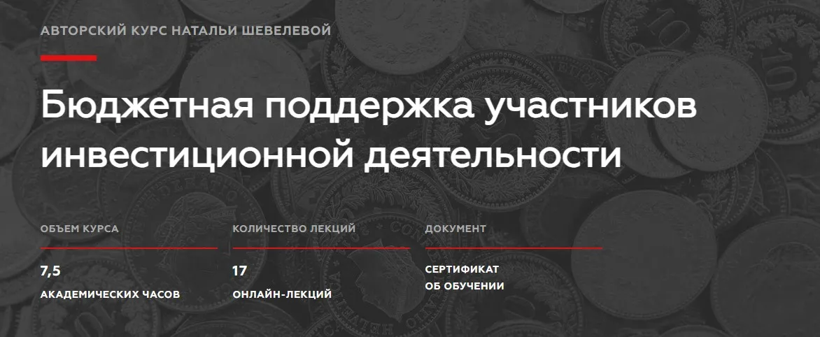 [Legal Academy] Бюджетная поддержка участников инвестиционной деятельности (Наталья Шевелева)