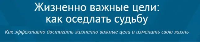 Жизненно важные цели: как оседлать судьбу (Андрей Плигин)