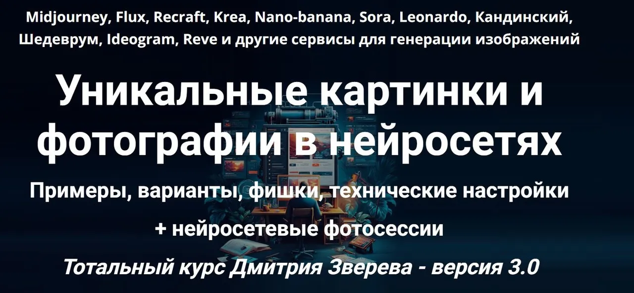 Уникальные картинки и фотографии в нейросетях. Версия 3.0. Вариант Стандарт (Дмитрий Зверев)