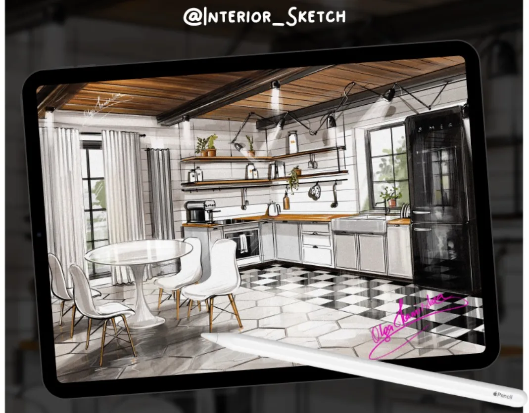 [InteriorSketch] Базовый интерьер на iPad с нуля (Ольга Каминская)