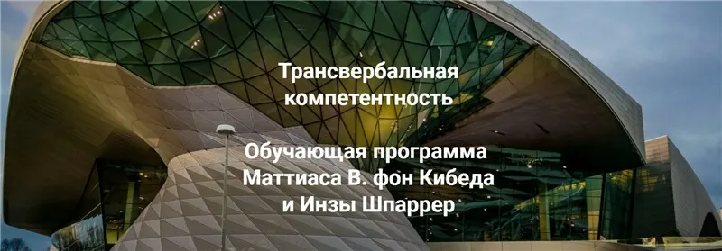 Трансвербальная компетентность. Модуль 1 (Маттиас Варга фон Кибед, Инза Шпаррер)