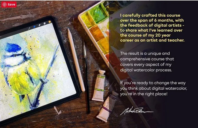 Мастер-класс по акварельной иллюстрации в Procreate (Nathan Brown)