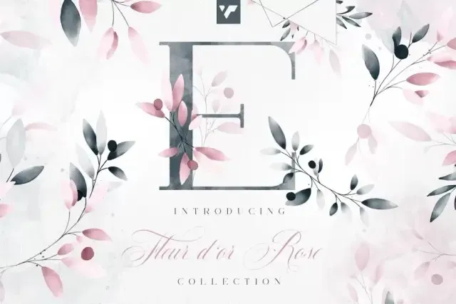[CreativeMarket] Коллекция графики Fleur d'or Rose (VPcreativegraphics)