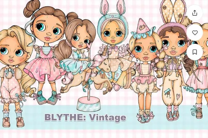 [Palmpink Illustrations] Винтажный клип-арт Blythe (Дарья Львова)