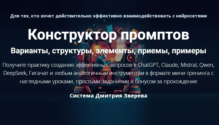 Конструктор промптов. Тариф Конструктор промптов (Дмитрий Зверев)