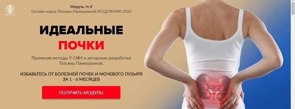 Исцеление 2020. Программа 4.  Здоровые почки. Без обратной связи (Татьяна Панюшкина)