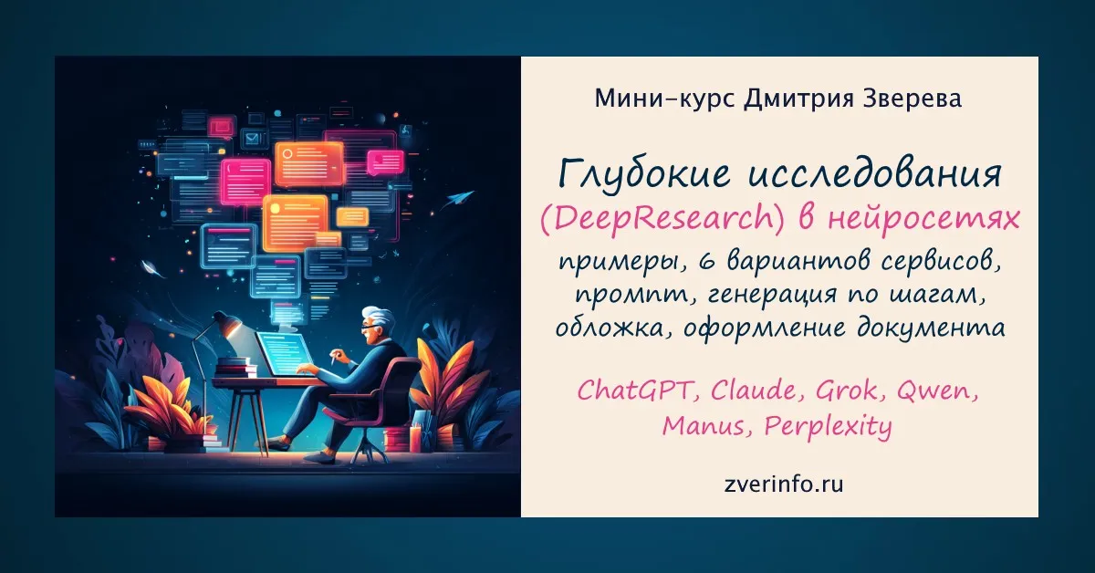 Глубокие нейросетевые исследования DeepSearch. Тариф Мини-курс по нейросетевым исследованиям (Дмитрий Зверев)