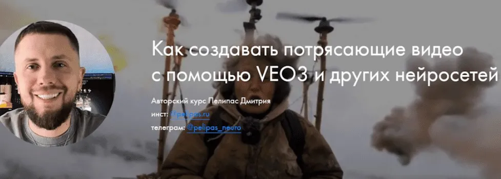 Как создавать потрясающие видео с помощью VEO3 и других нейросетей (Дмитрий Пелипас)