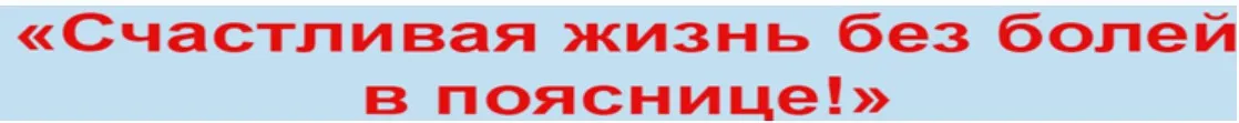 Счастливая жизнь без болей в пояснице (Александра Бонина)