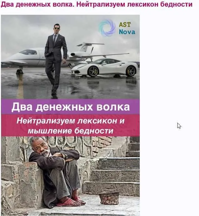 Два денежных волка. Нейтрализуем лексикон бедности (Ast Nova)